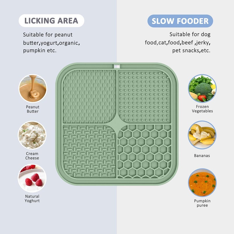 ChefAide 2 Pack Lick Mat for Dogs,Cats,Upgraded 8.5×8.5 inches Licking Mats with Suction Cups,Slow Feeder Licking Pad for Anxiety Relief and Boredom Reducer,Suitable for Dog Training Set 6 - Image 3